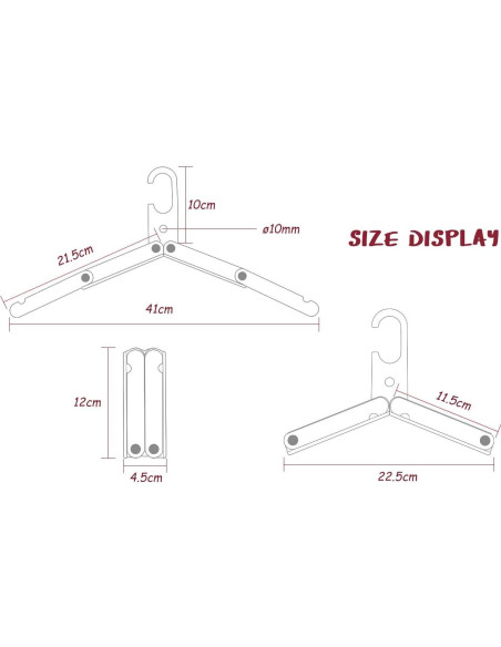 Ganchos Plegables HIKEMAN Metal para Ropa Mojada - 3 Unidades
