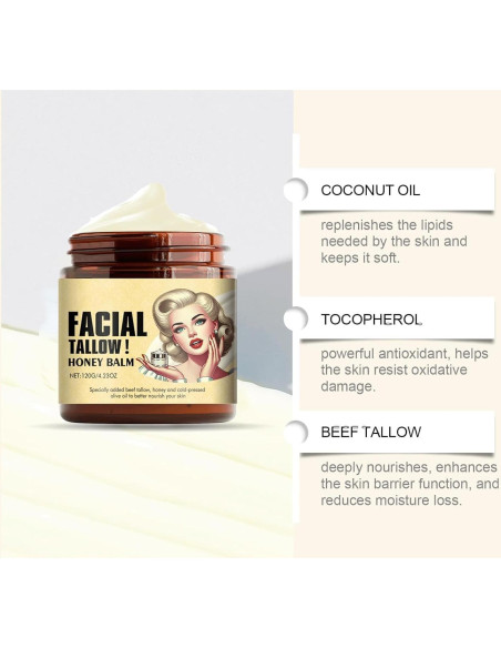 Bálsamo Hidratante Facial de Grasa de Res y Miel 159g