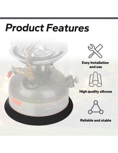 Base de Silicona para Tanque de Keroseno Coleman - Negro