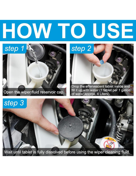 100 Tabletas de Lavado de Parabrisas YHFGTTIO, 4L por Tableta