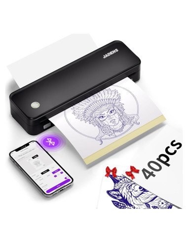 Impresora de Plantillas de Tatuaje JADENS Bluetooth 2600mAh