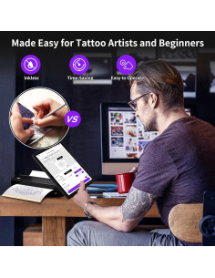 Impresora de Plantillas de Tatuaje JADENS Bluetooth 2600mAh 2