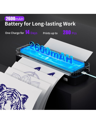 Impresora de Plantillas de Tatuaje JADENS Bluetooth 2600mAh