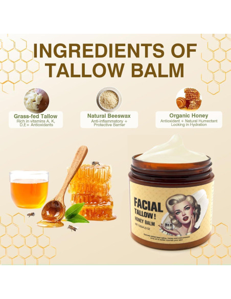 Bálsamo Hidratante Facial de Grasa de Res y Miel 159g