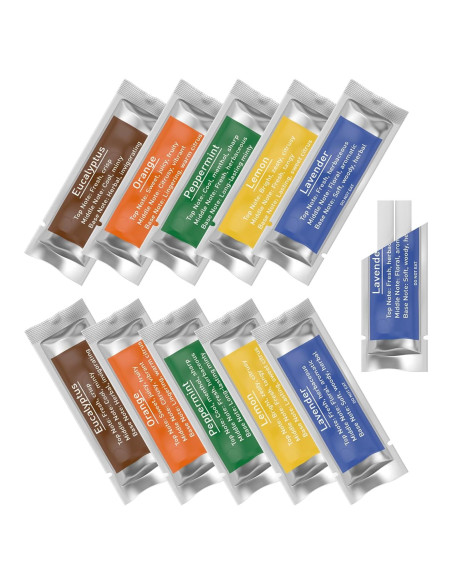 10 Recargas Ambientadores RoyAroma Clips Ventilación Aromas Lavanda, Limón, Menta, Naranja, Eucalipto