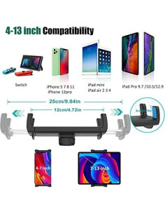 Soporte de Tablet para Coche Cuxwill 4-33 cm Ventosa 360 2