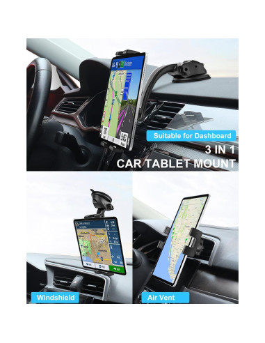 Soporte para Tablet de Coche Woleyi 3 en 1 Universal Ajustable