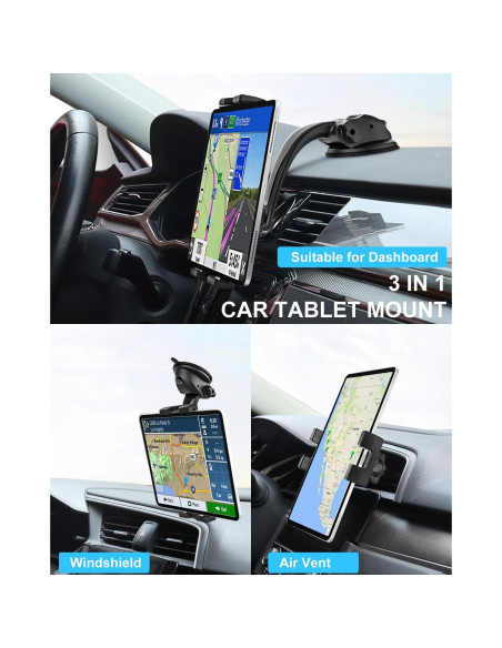 Soporte para Tablet de Coche Woleyi 3 en 1 Universal Ajustable