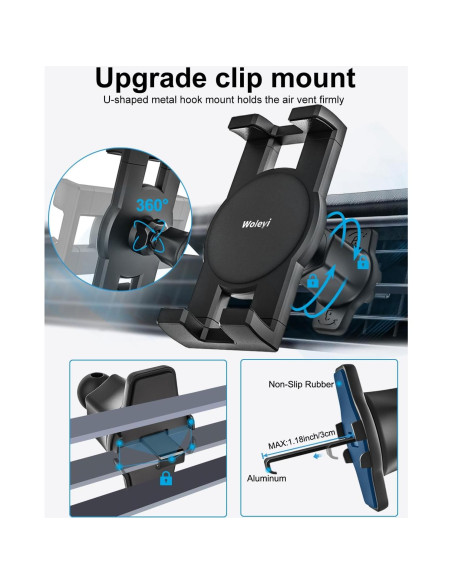 Soporte para Tablet de Coche Woleyi 3 en 1 Universal Ajustable