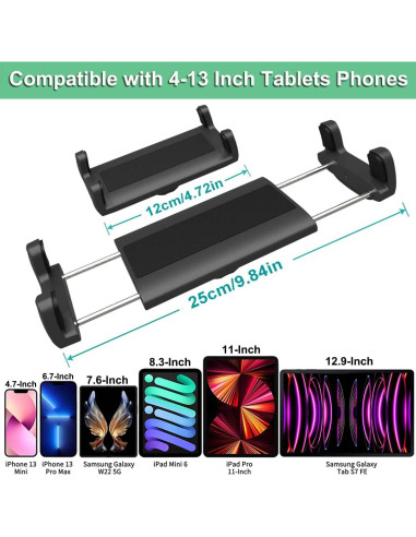 Soporte de Tablet y Teléfono Cuxwill para Coche 4-13"