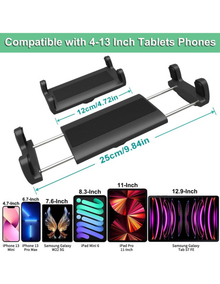 Soporte de Tablet y Teléfono Cuxwill para Coche 4-13"