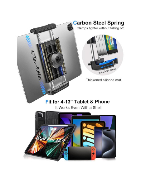 Soporte para Tablet en Auto Kolasels con Ventosa Ajustable 4-13"