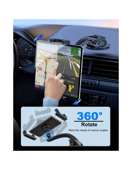 Soporte para Tablet en Auto Kolasels con Ventosa Ajustable 4-13"