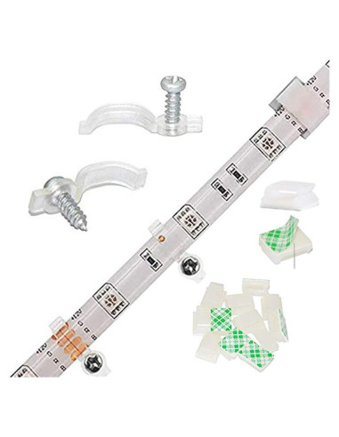 100 Soportes Transparentes para Luces de Tira LED GRIVER