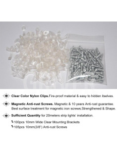 100 Soportes Transparentes para Luces de Tira LED GRIVER 2