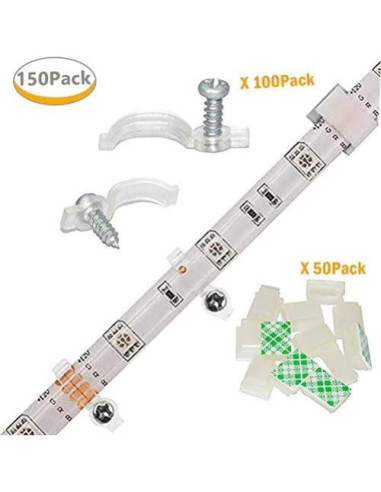 100 Soportes Transparentes para Luces de Tira LED GRIVER