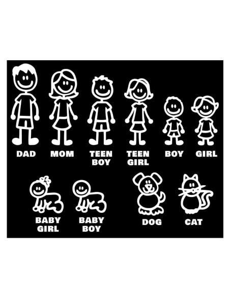 Calcomanías de Auto Familiar SHMZK 25x20cm Impermeable