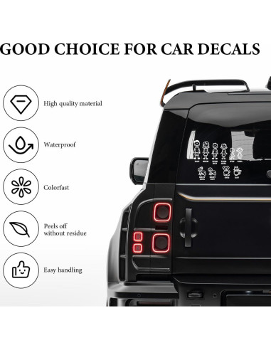 Calcomanías de Auto Familiar SHMZK 25x20cm Impermeable