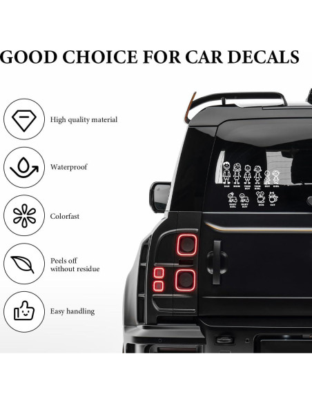 Calcomanías de Auto Familiar SHMZK 25x20cm Impermeable