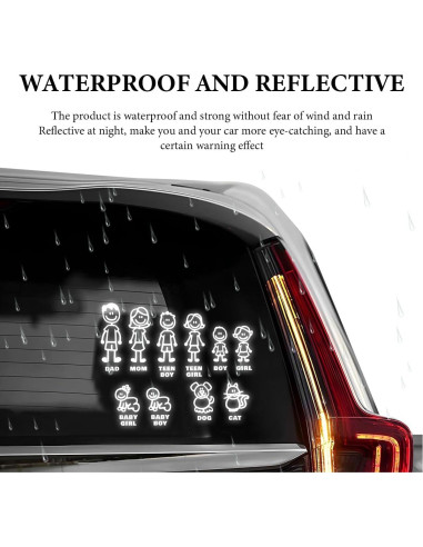 Calcomanías de Auto Familiar SHMZK 25x20cm Impermeable