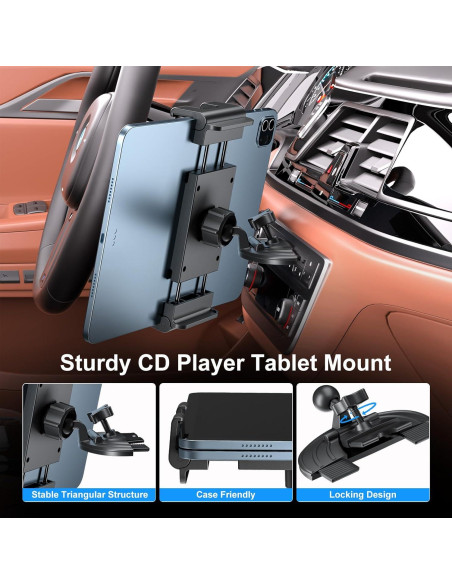 Soporte para Tablet en Ranura de CD PLDHPRO CD01-P5, 5.1-15.6"