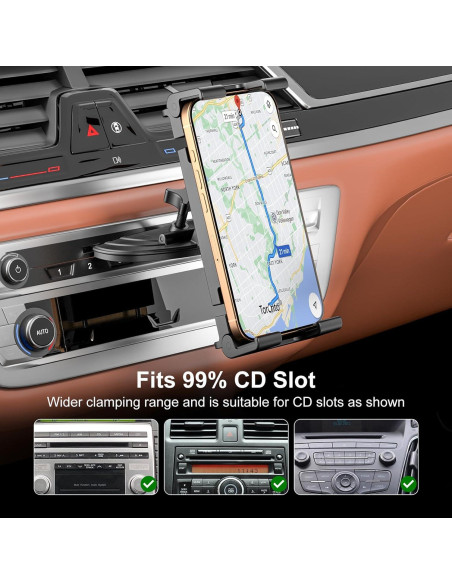 Soporte para Tablet en Ranura de CD PLDHPRO CD01-P5, 5.1-15.6"