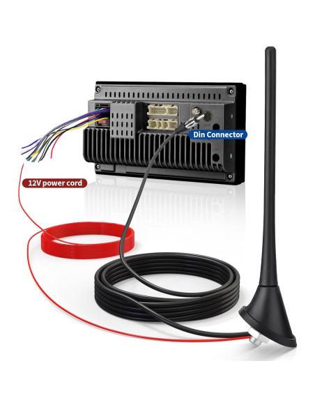 Antena Amplificada FM/AM Eightwood para Coche 12V 4.88m