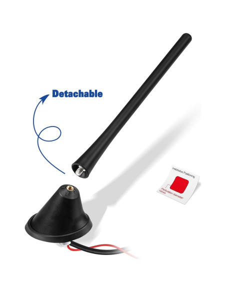 Antena Amplificada FM/AM Eightwood para Coche 12V 4.88m