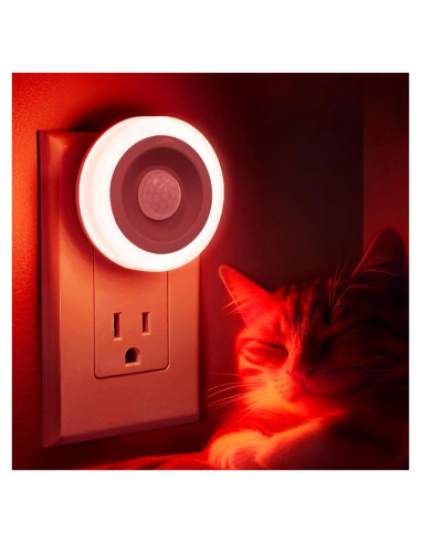 Luz Nocturna LED Briignite Roja con Sensor de Movimiento 2 Pzas