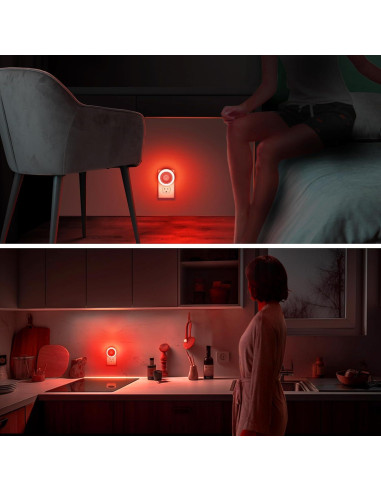 Luz Nocturna LED Briignite Roja con Sensor de Movimiento 2 Pzas