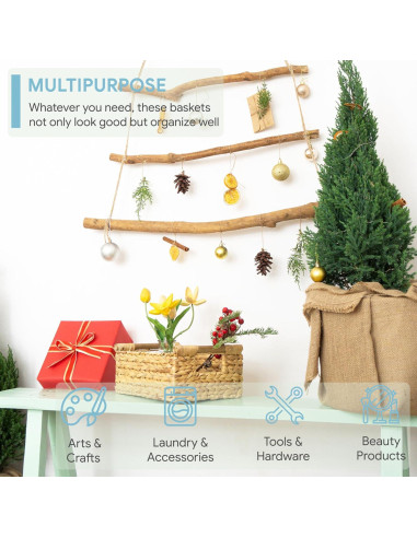 Canasta Pequeña de Mimbre VATIMA 29.5x20.6x12.4 cm - Almacenamiento Natural