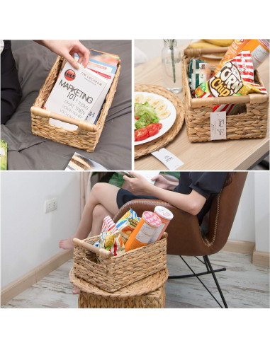 Canasta Pequeña de Mimbre VATIMA 29.5x20.6x12.4 cm - Almacenamiento Natural