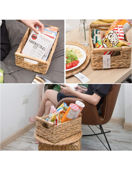 Canasta Pequeña de Mimbre VATIMA 29.5x20.6x12.4 cm - Almacenamiento Natural