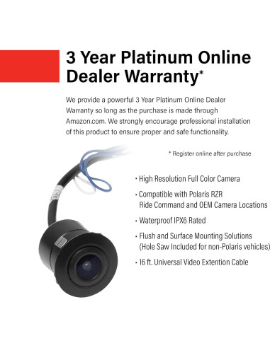 Cámara de Respaldo BOSS POLCAM IPX6 para Polaris RZR