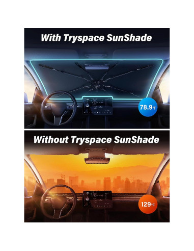 Sombrilla para Parabrisas TrySpace B-24 - Protección Solar Pequeña
