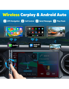 Estéreo de Coche Doble Din SJOYBRING con Carplay y Android Auto 2