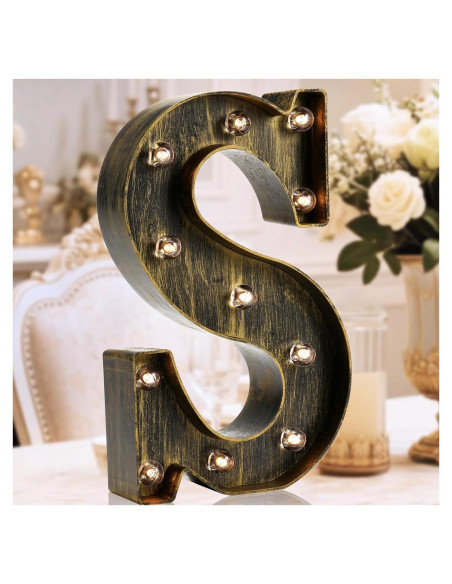 Letra Iluminada OYCBUZO Estilo Vintage Industrial 22.6 cm