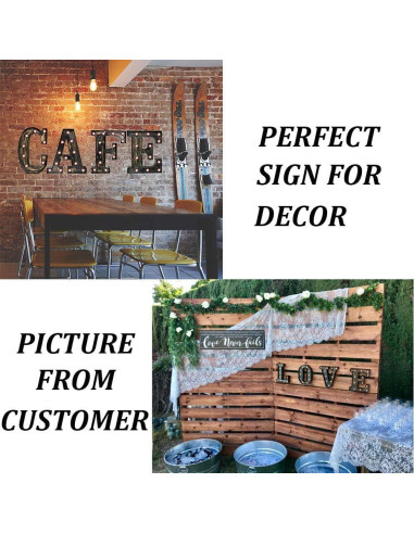 Letra Iluminada OYCBUZO Estilo Vintage Industrial 22.6 cm