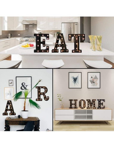 Letra Iluminada OYCBUZO Estilo Vintage Industrial 22.6 cm