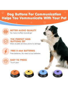 Botones de Comunicación para Perros DCIAER - 4 Botones Grabables 2