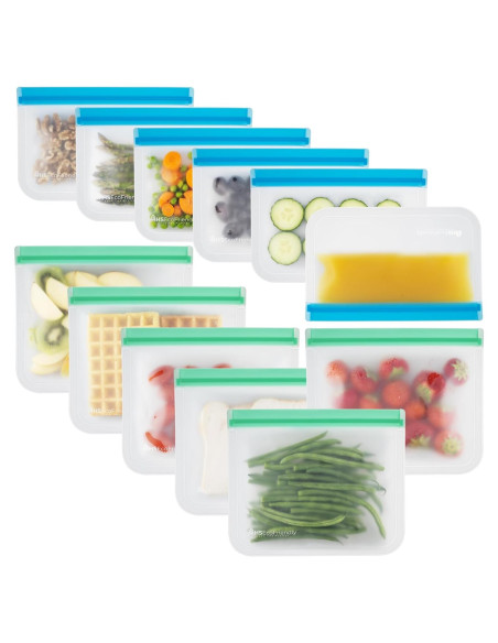 Bolsas de Congelador Reutilizables MHSEcoFriendly 12 Pzas M y XL