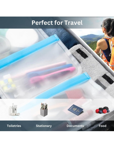 Bolsas de Congelador Reutilizables MHSEcoFriendly 12 Pzas M y XL