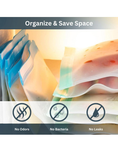Bolsas de Congelador Reutilizables MHSEcoFriendly 12 Pzas M y XL