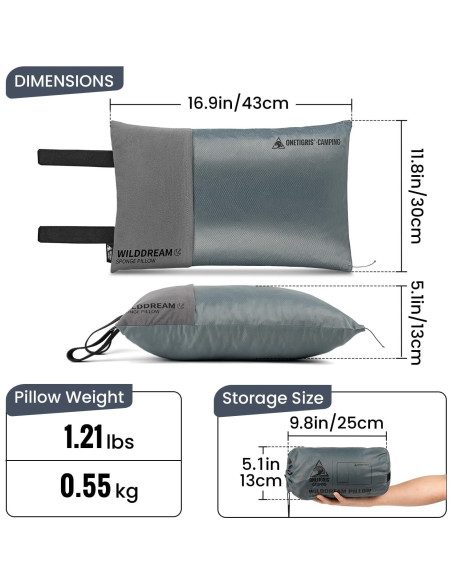 Almohada de Camping OneTigris Wilddream Espuma Memoria Compacta