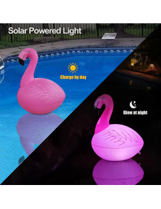 Luces Flotantes de Piscina Rukars Flamenco Solares 1 Unidad 2