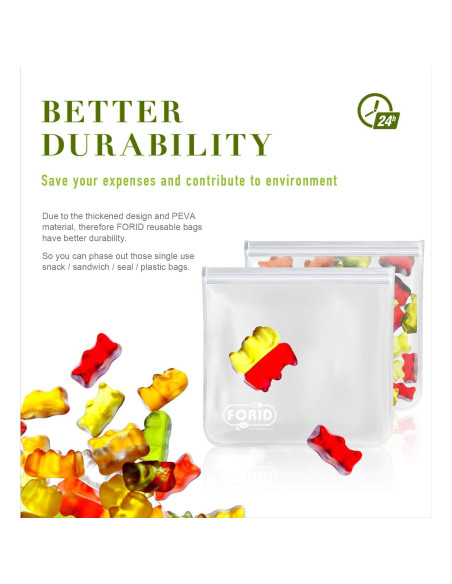Bolsas de Congelador Reutilizables FORID 6 Unidades 1 Galón