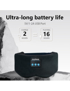 Máscara de Sueño Joythink con Auriculares Bluetooth Negra 2