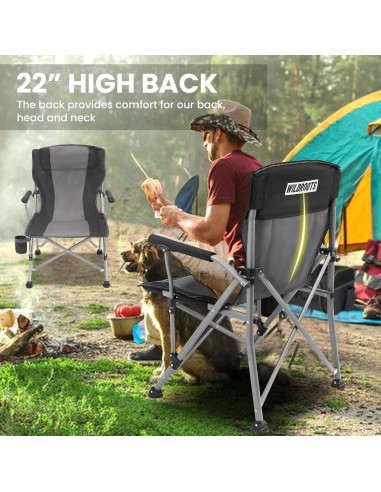 Silla de Camping Plegable WildRoots AMZ-CH-XCA002BK 227 kg