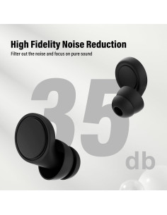 Tapones para oídos IDE11 Q2Pro negros - Reutilizables 35dB 2