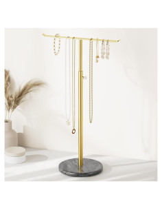 Soporte de Joyería Josmimic T-Bar Ajustable con Base de Mármol
